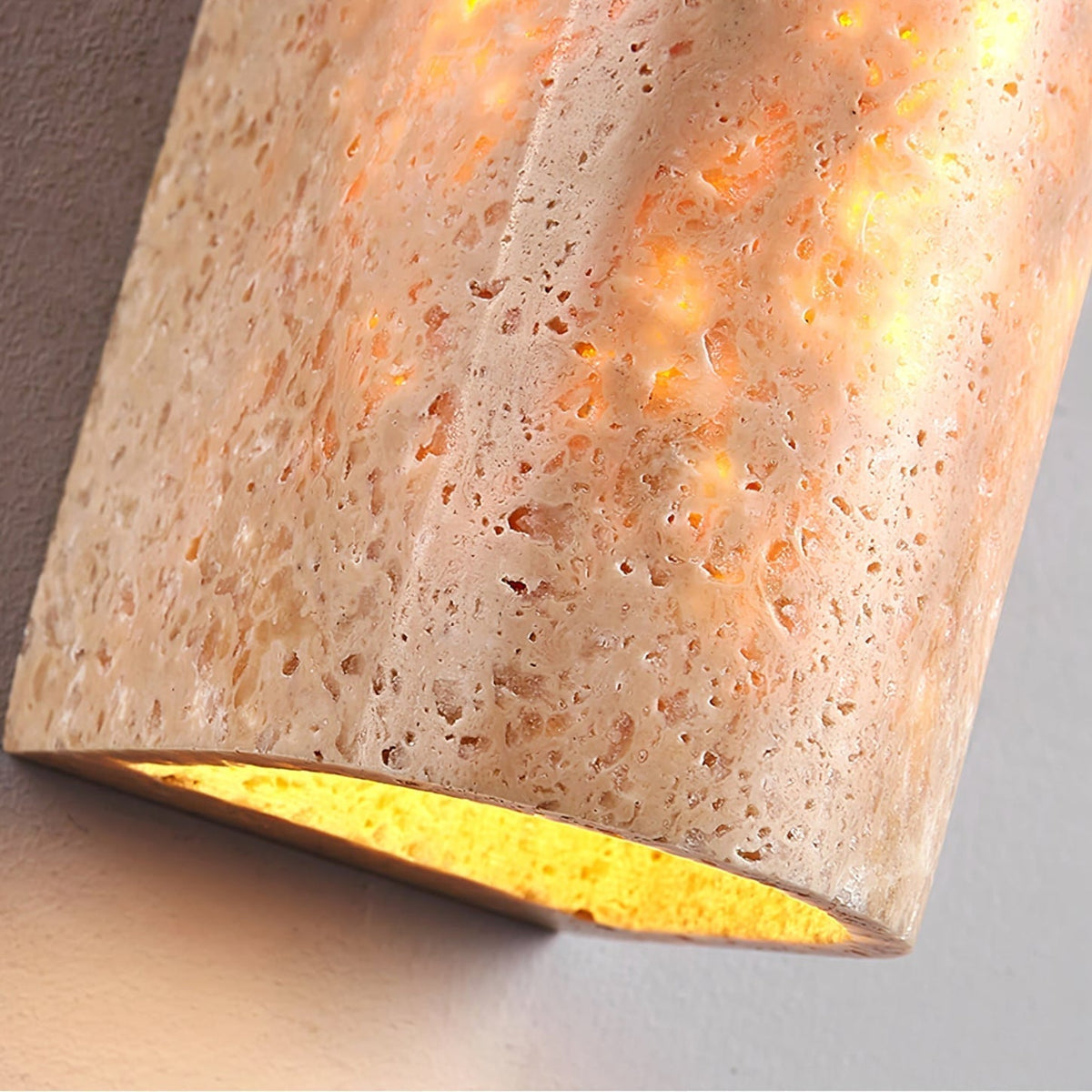Sysilion Geel travertin wandlamp