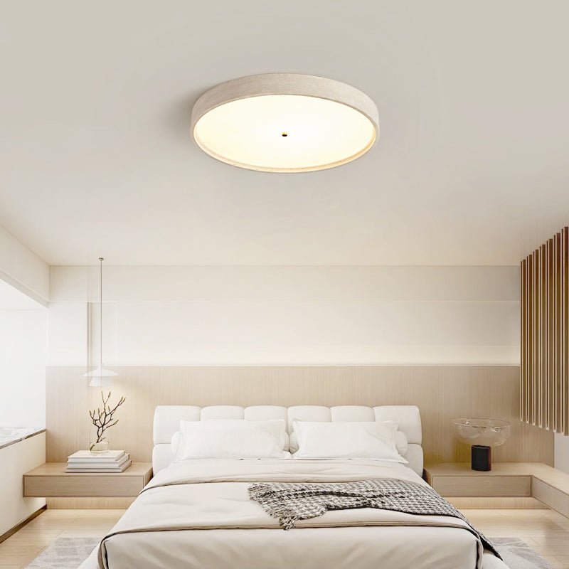 Lana Minimal Geel travertin plafondlamp