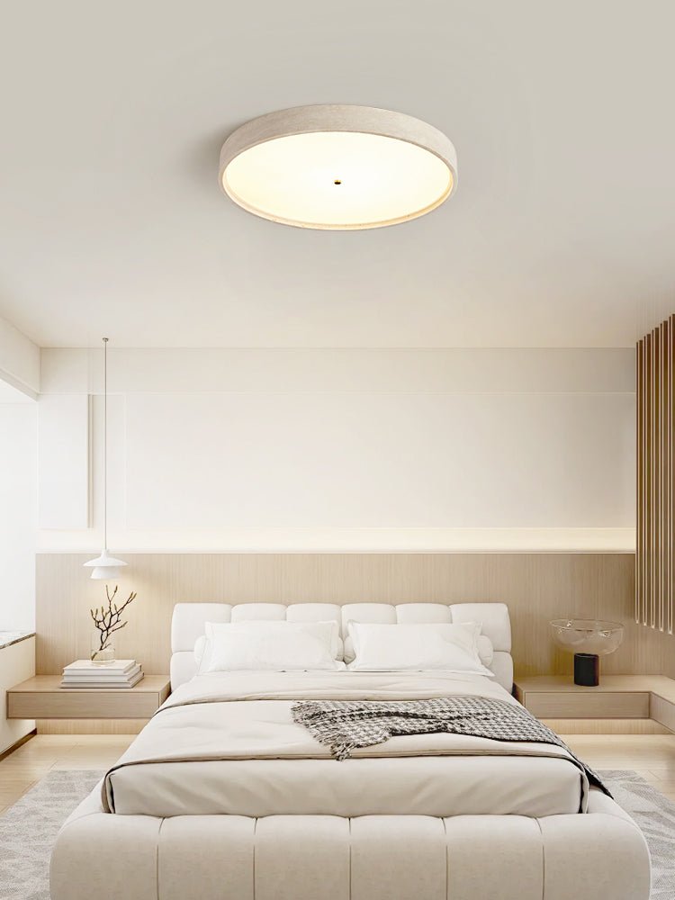 Lana Minimal Geel travertin plafondlamp
