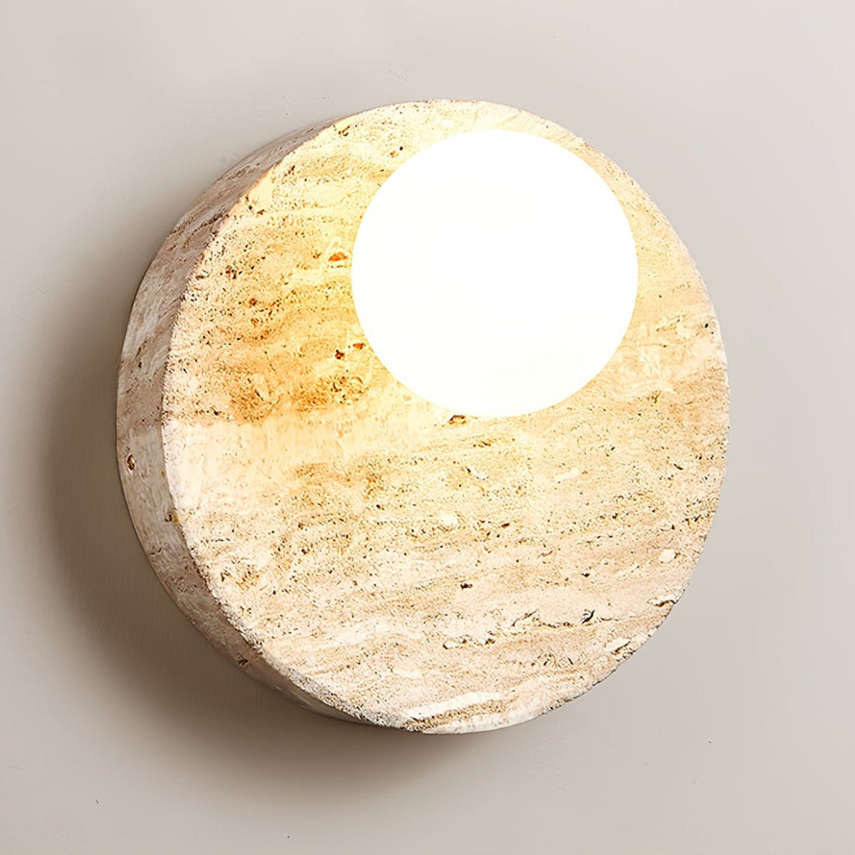 Kivros wandlamp in geel travertin