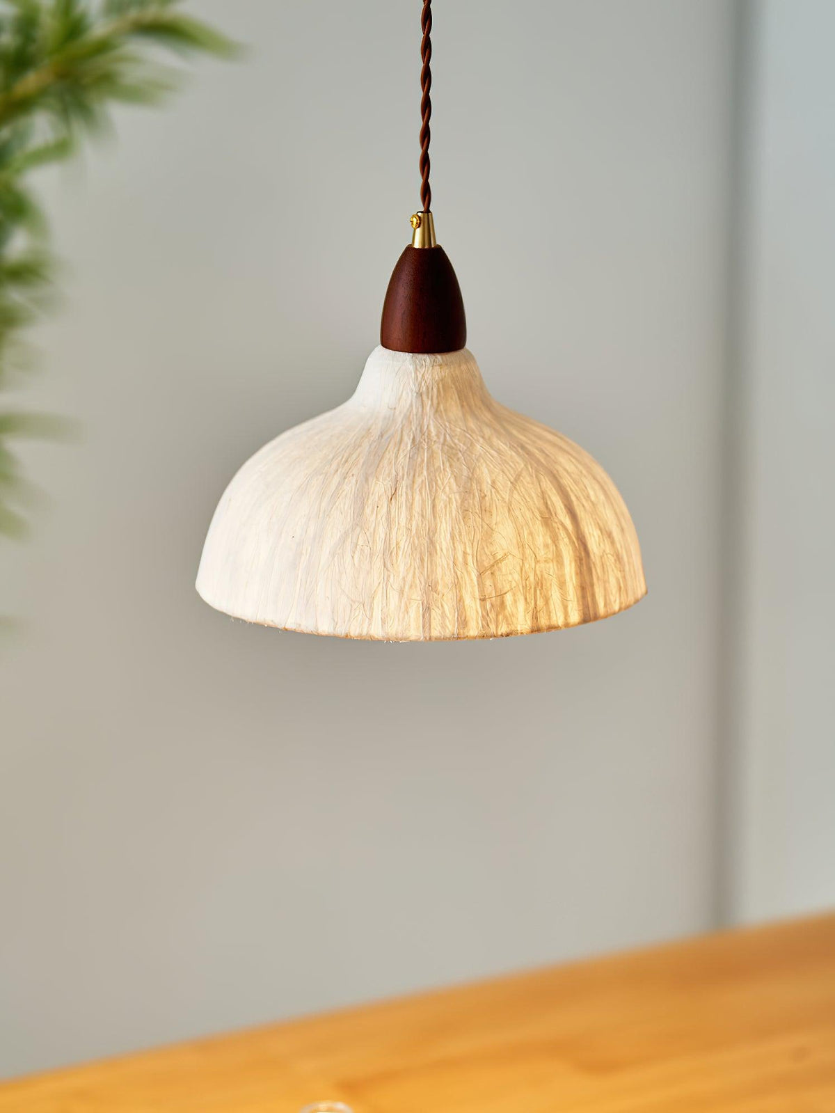 Locan hanglamp van rijstpapier en hout