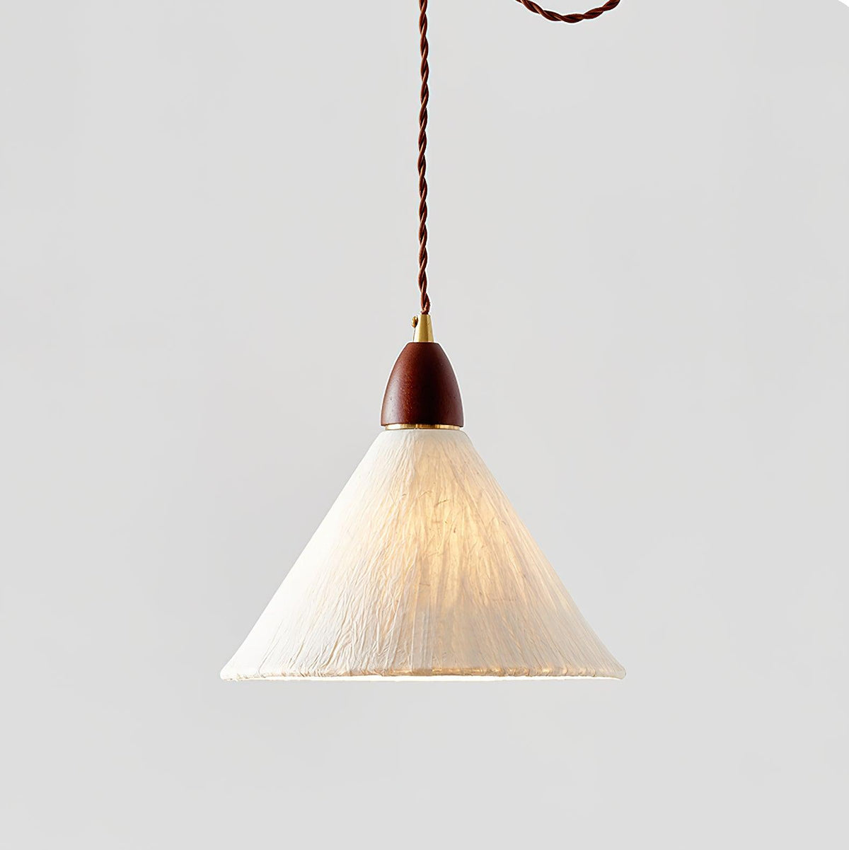 Locan hanglamp van rijstpapier en hout