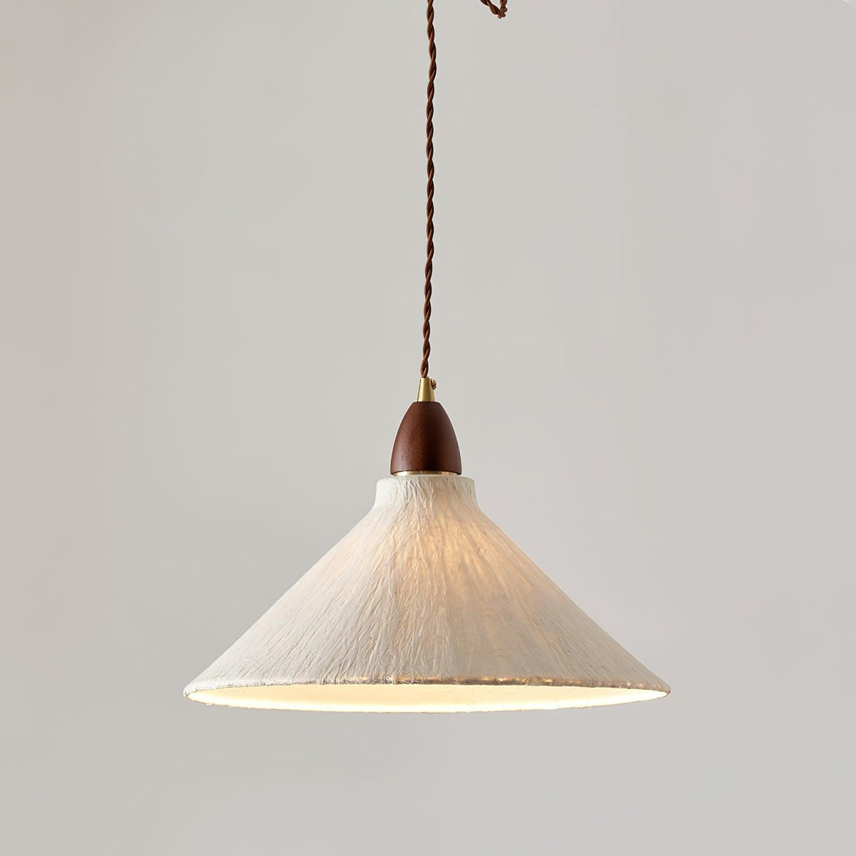 Locan hanglamp van rijstpapier en hout