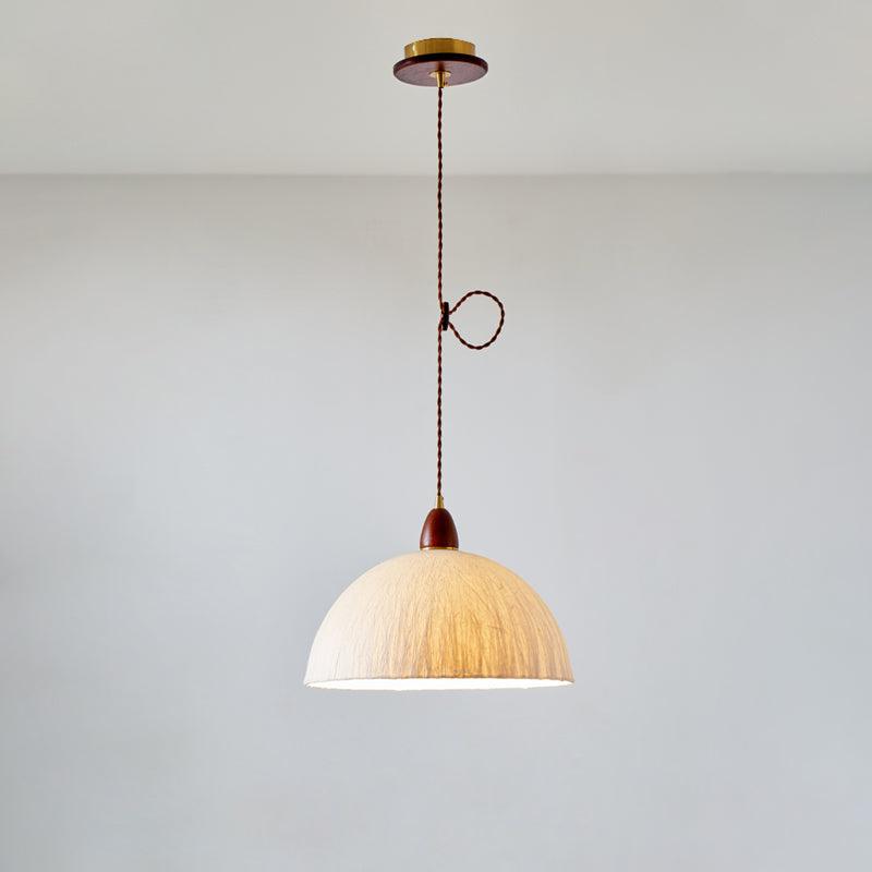 Locan hanglamp van rijstpapier en hout