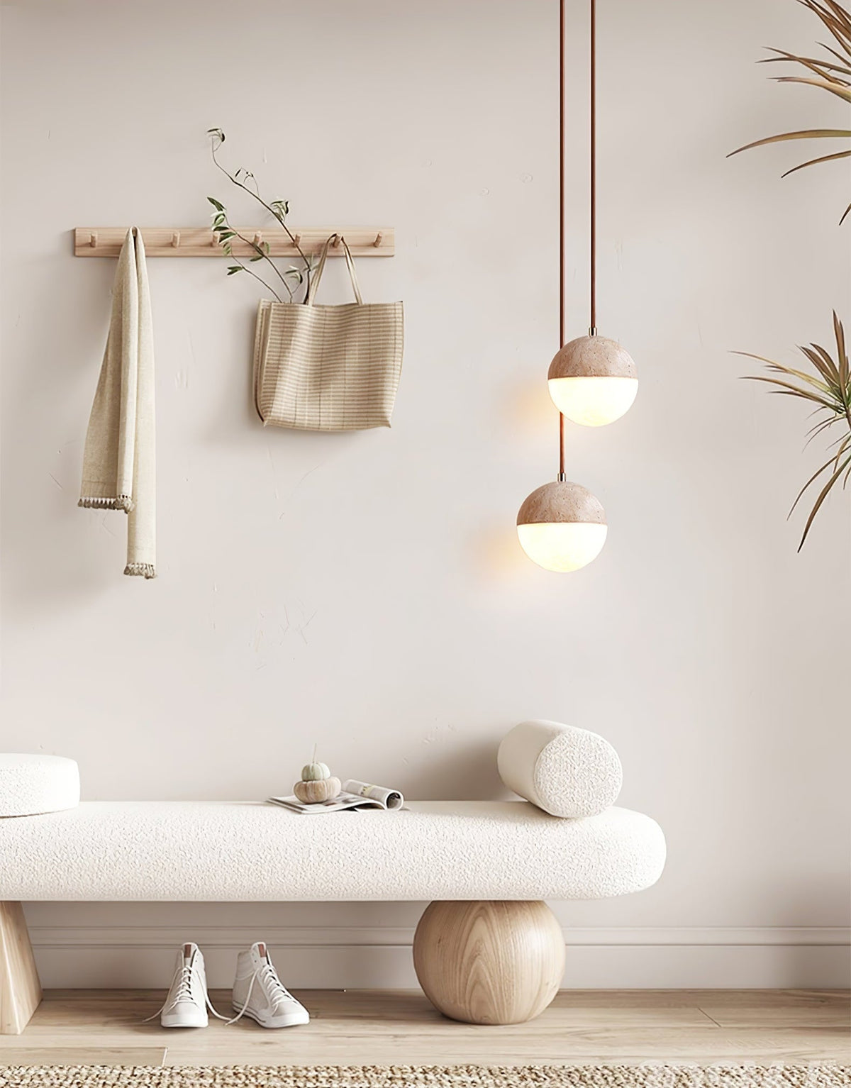 Vendrick hanglamp in geel travertin