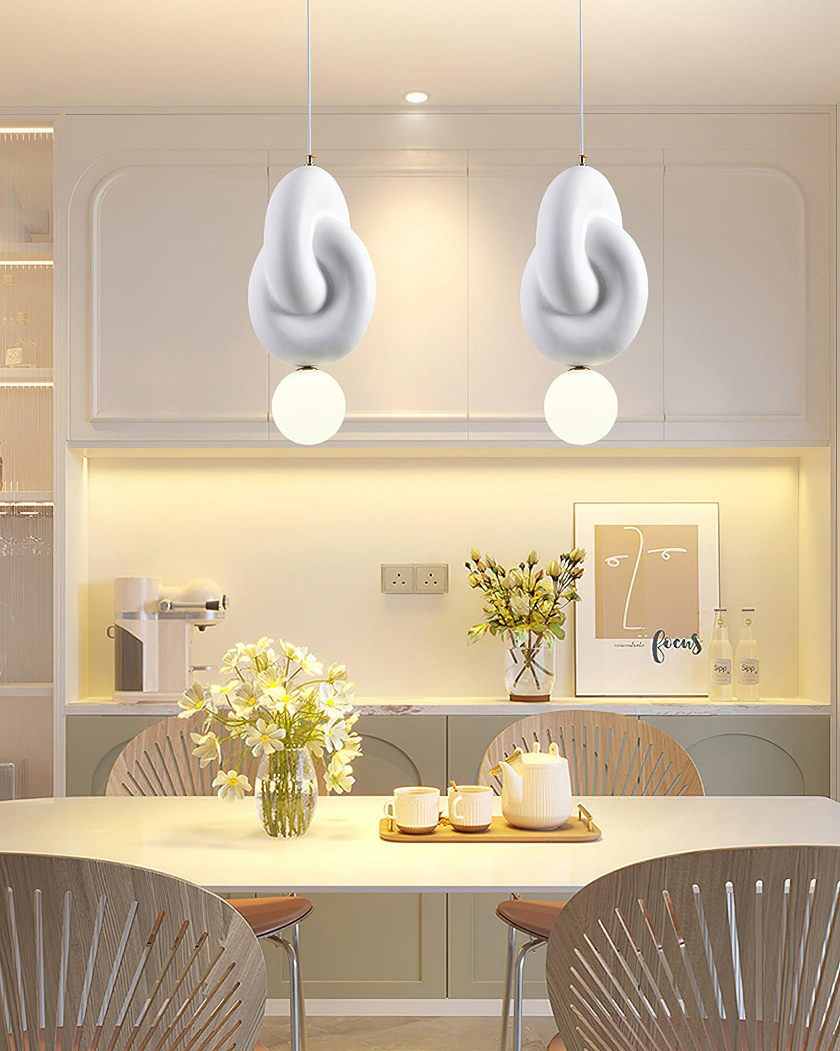 Tyev individuele creatieve hars-glas hanglamp