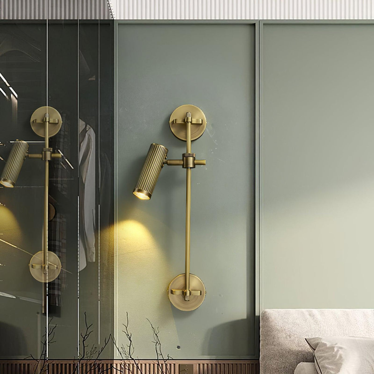 Kirixel wandlamp in messing