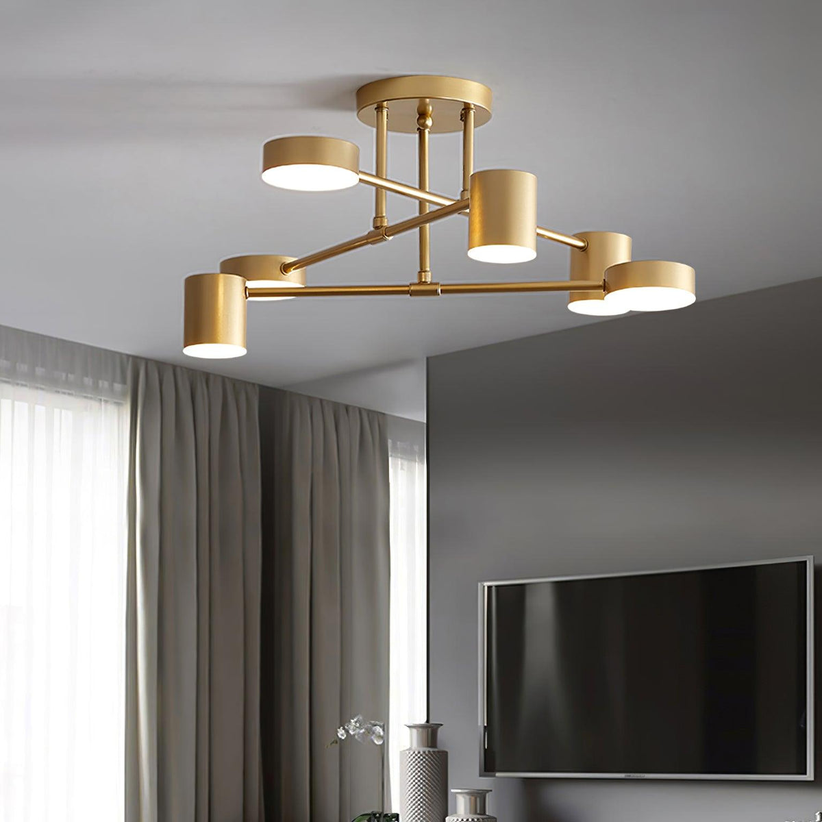 Sputnik plafondlamp goudkleurige afwerking