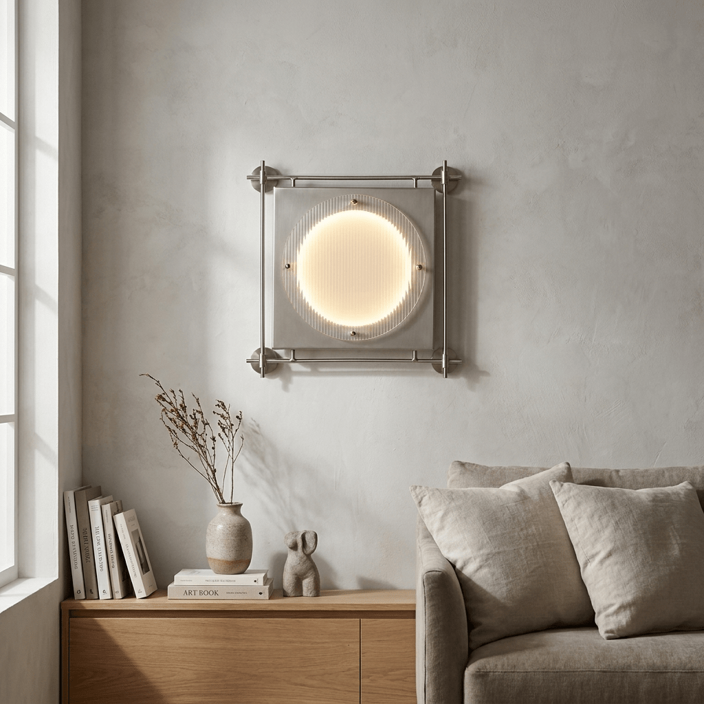 Kwartvormige wandlamp met LED en acrylkap