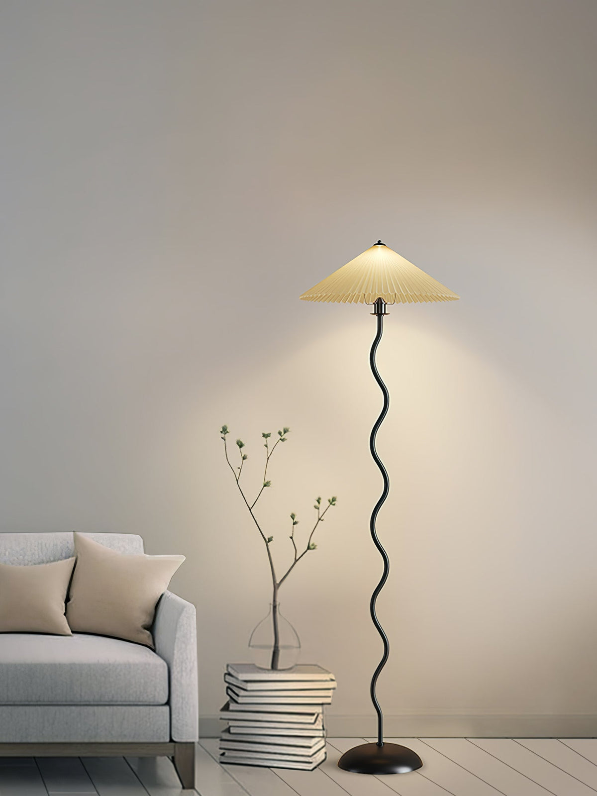 Lioraven vloerlamp van textiel in minimalistisch ontwerp