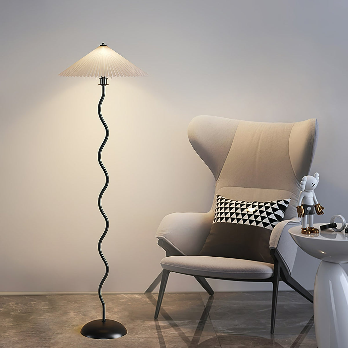 Lioraven vloerlamp van textiel in minimalistisch ontwerp