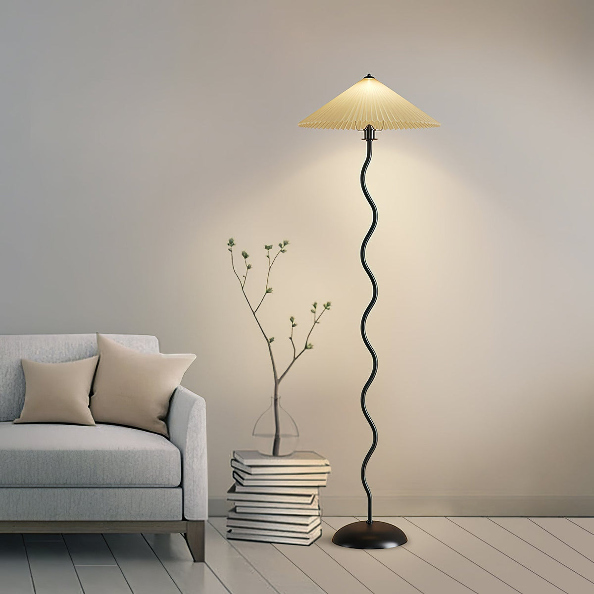 Lioraven vloerlamp van textiel in minimalistisch ontwerp