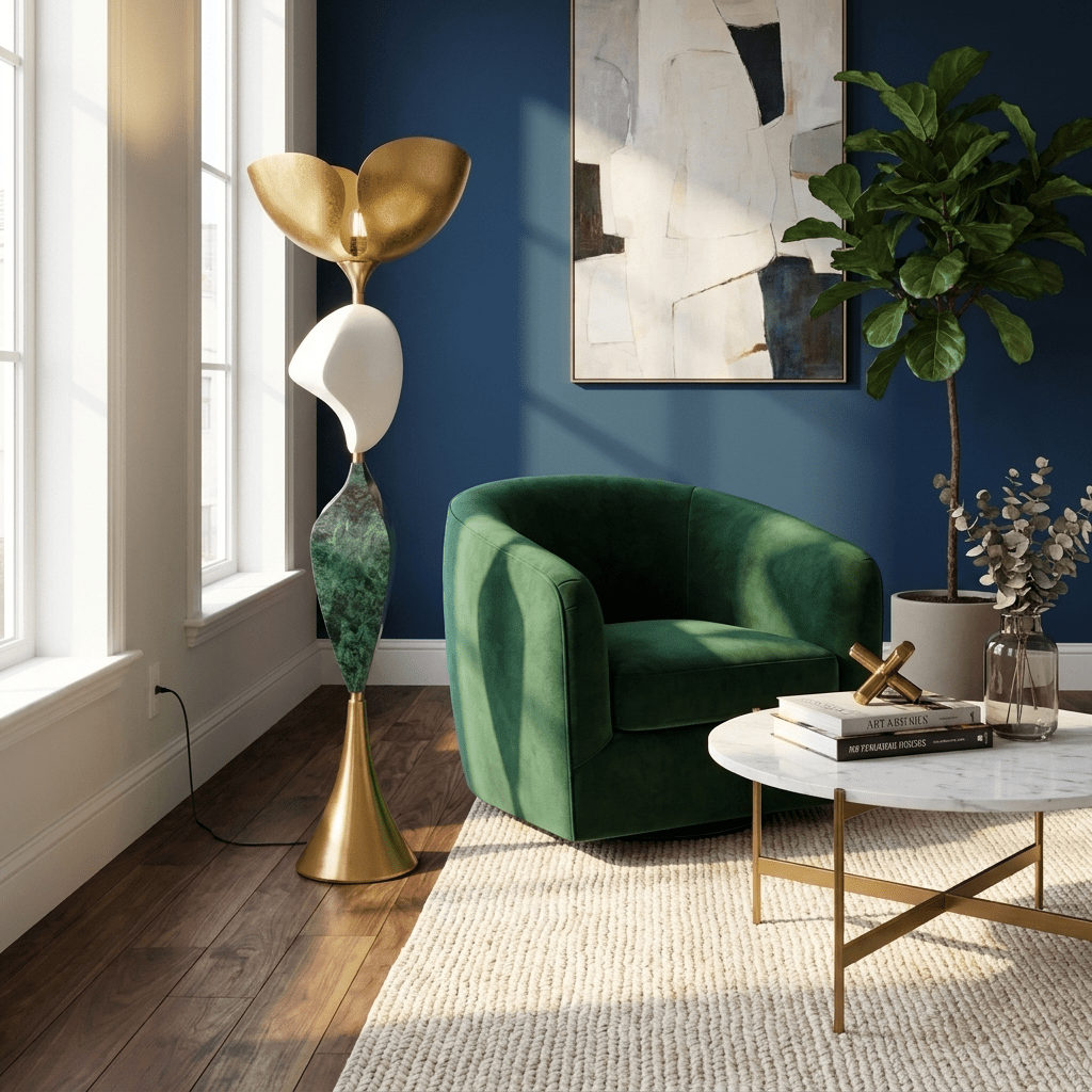 Stacked vloerlamp met sculpturale vormgeving