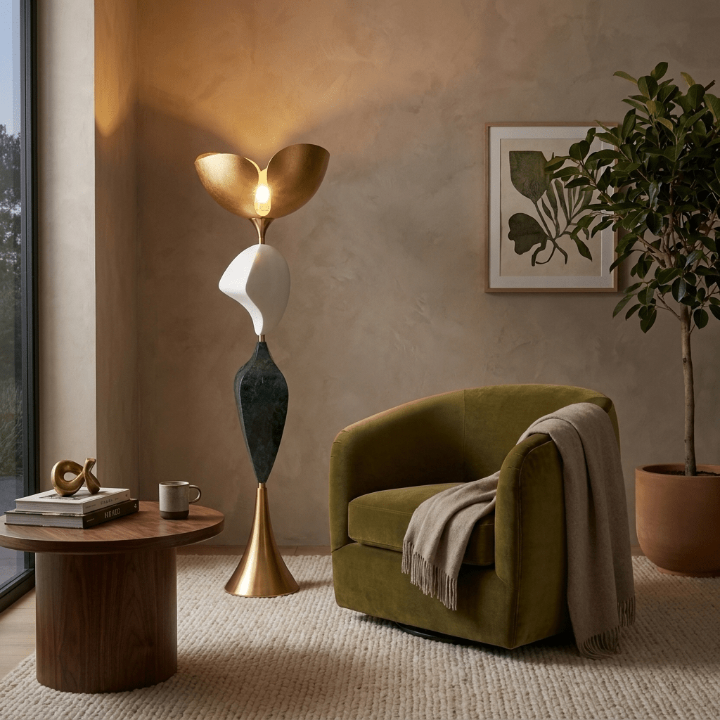 Stacked vloerlamp met sculpturale vormgeving