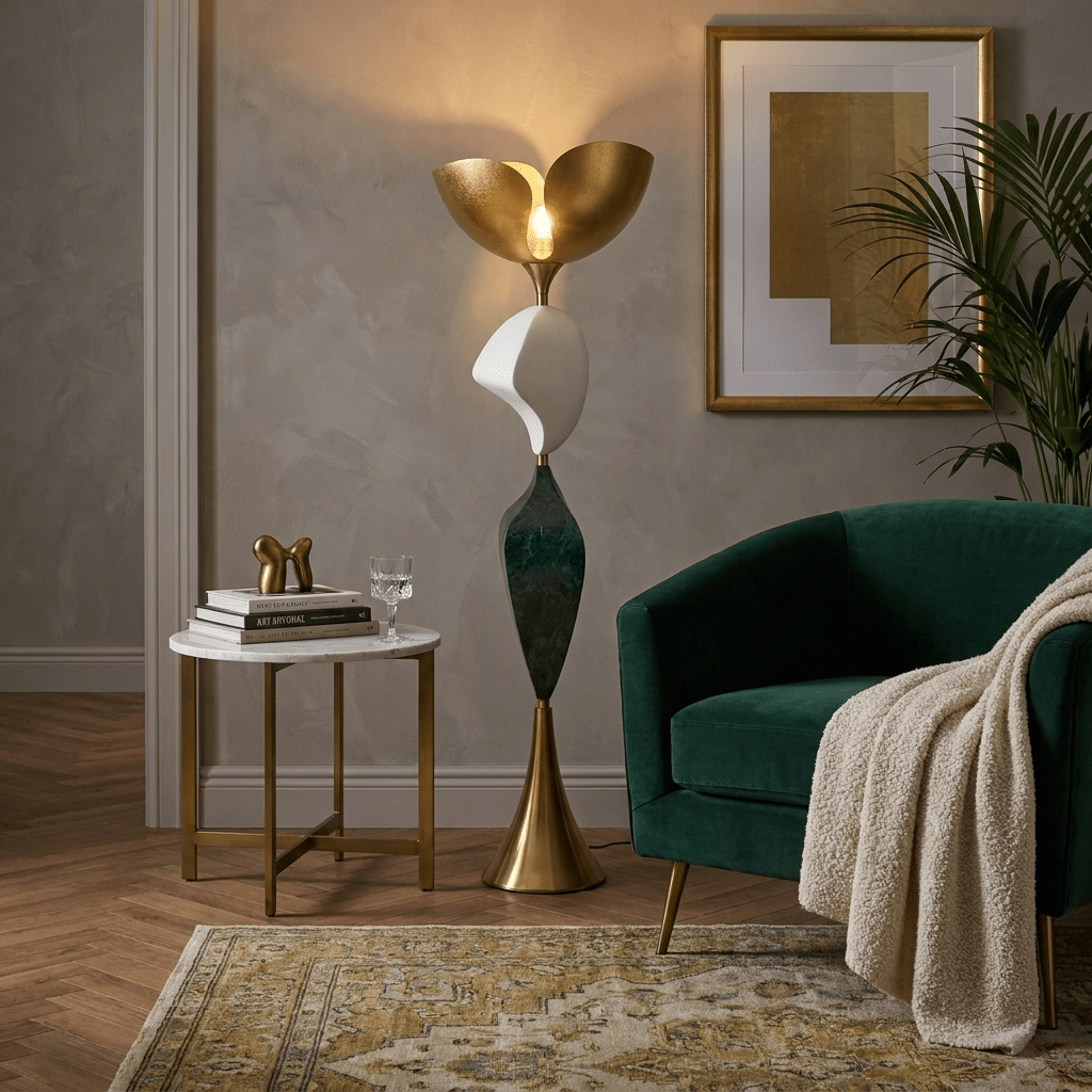 Stacked vloerlamp met sculpturale vormgeving