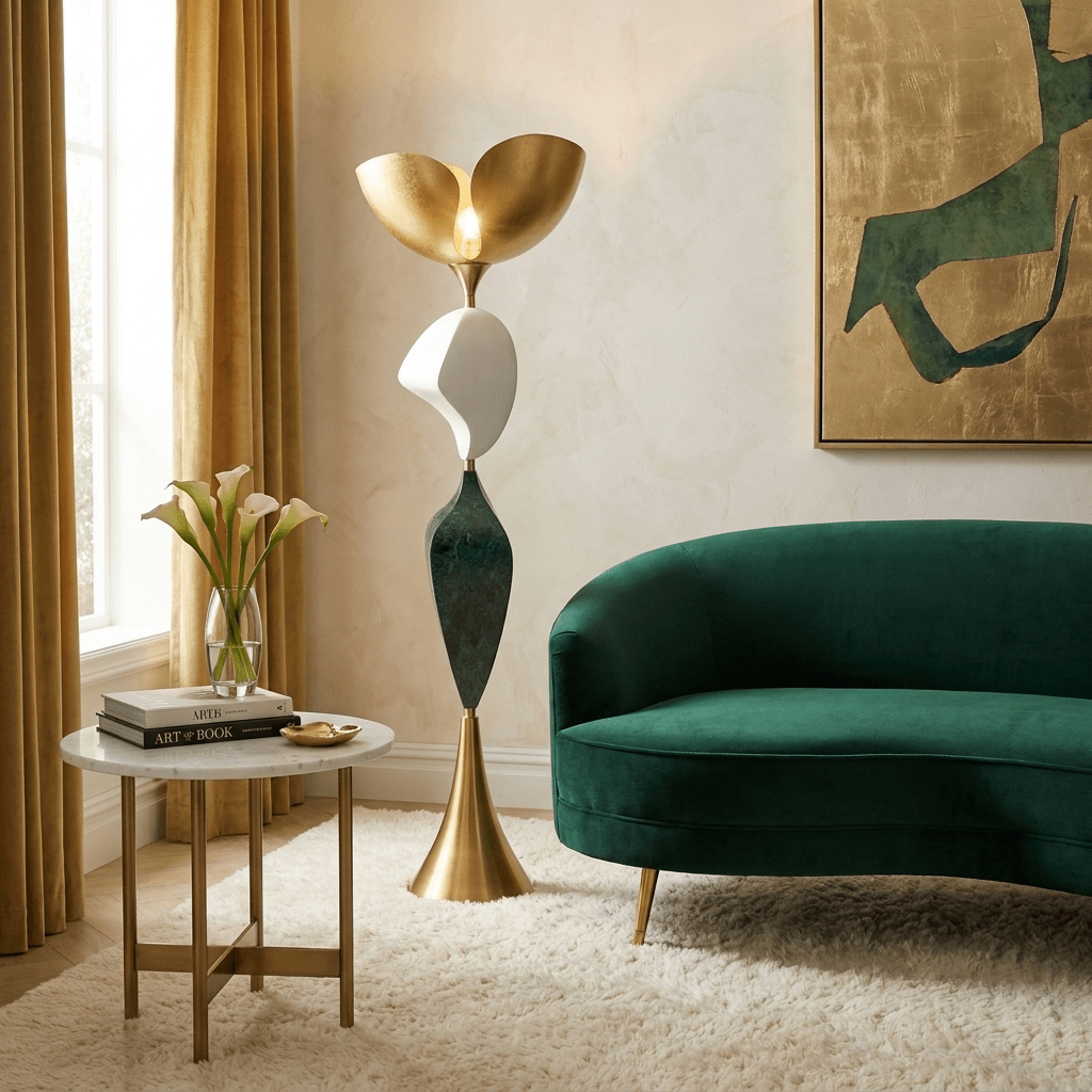 Stacked vloerlamp met sculpturale vormgeving