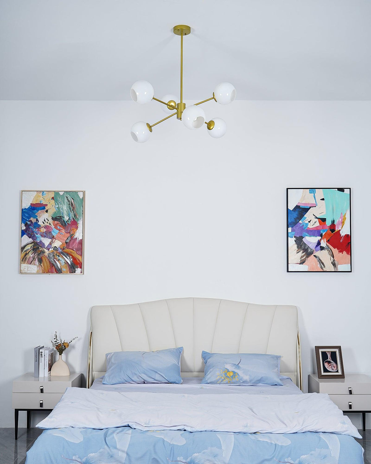 Aristin kroonluchter met gestaggerd glas 6-verlichting