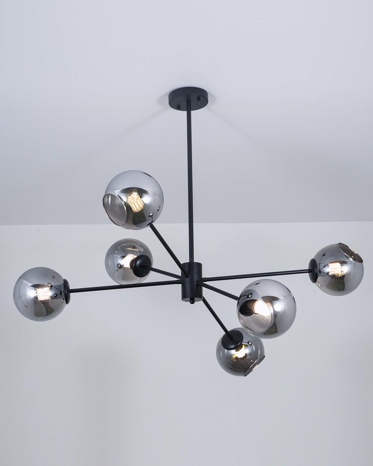 Aristin kroonluchter met gestaggerd glas 6-verlichting