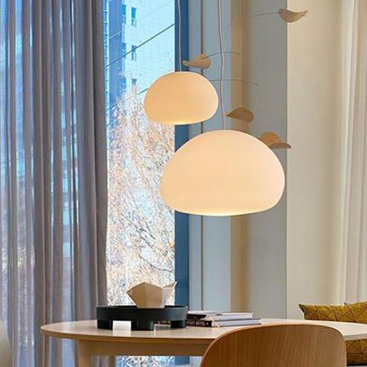 Zerina hanglamp met glazen kap
