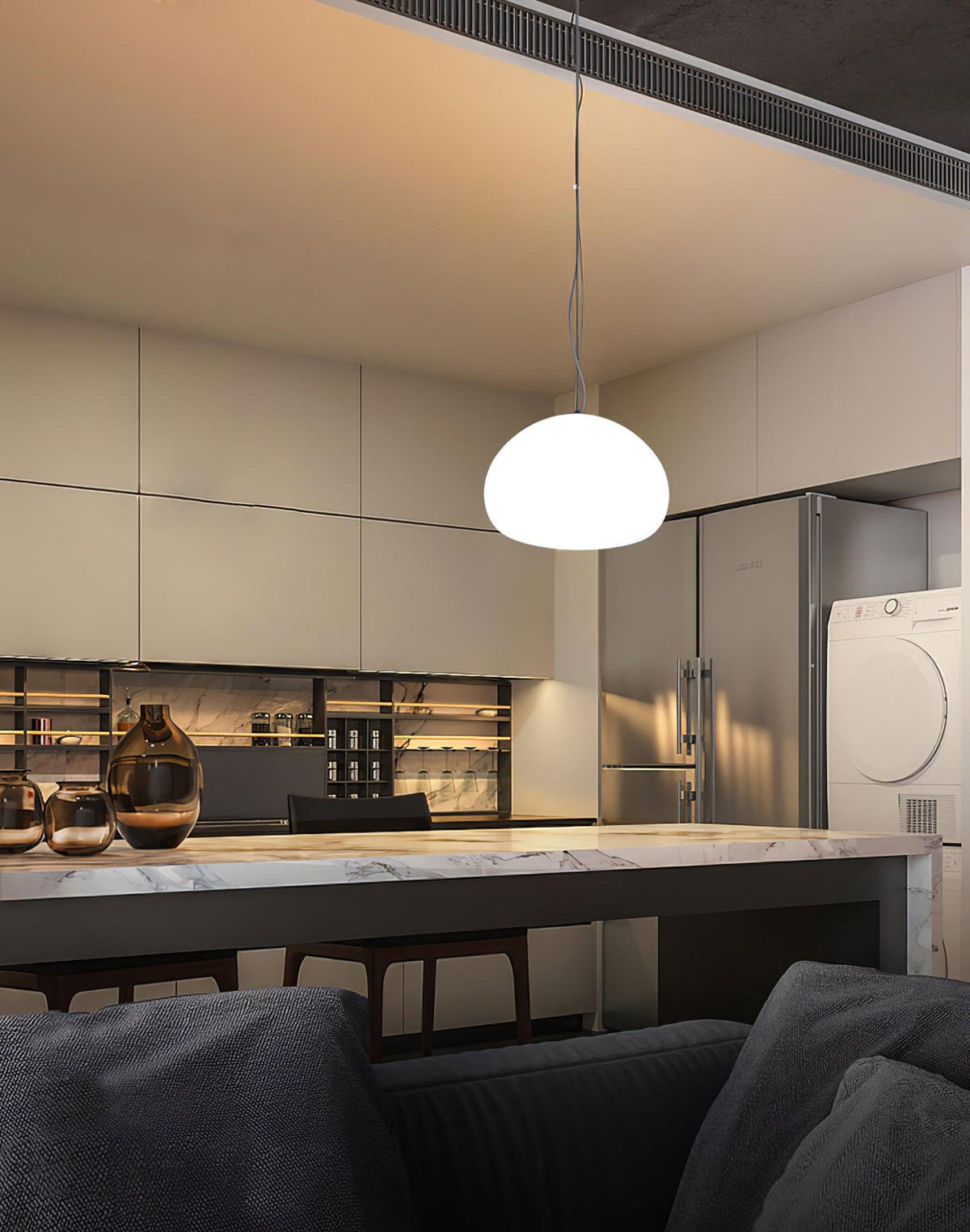 Zerina hanglamp met glazen kap