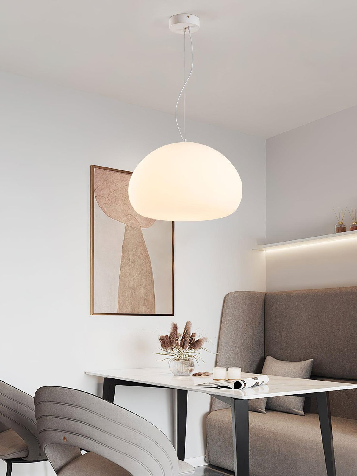 Zerina hanglamp met glazen kap