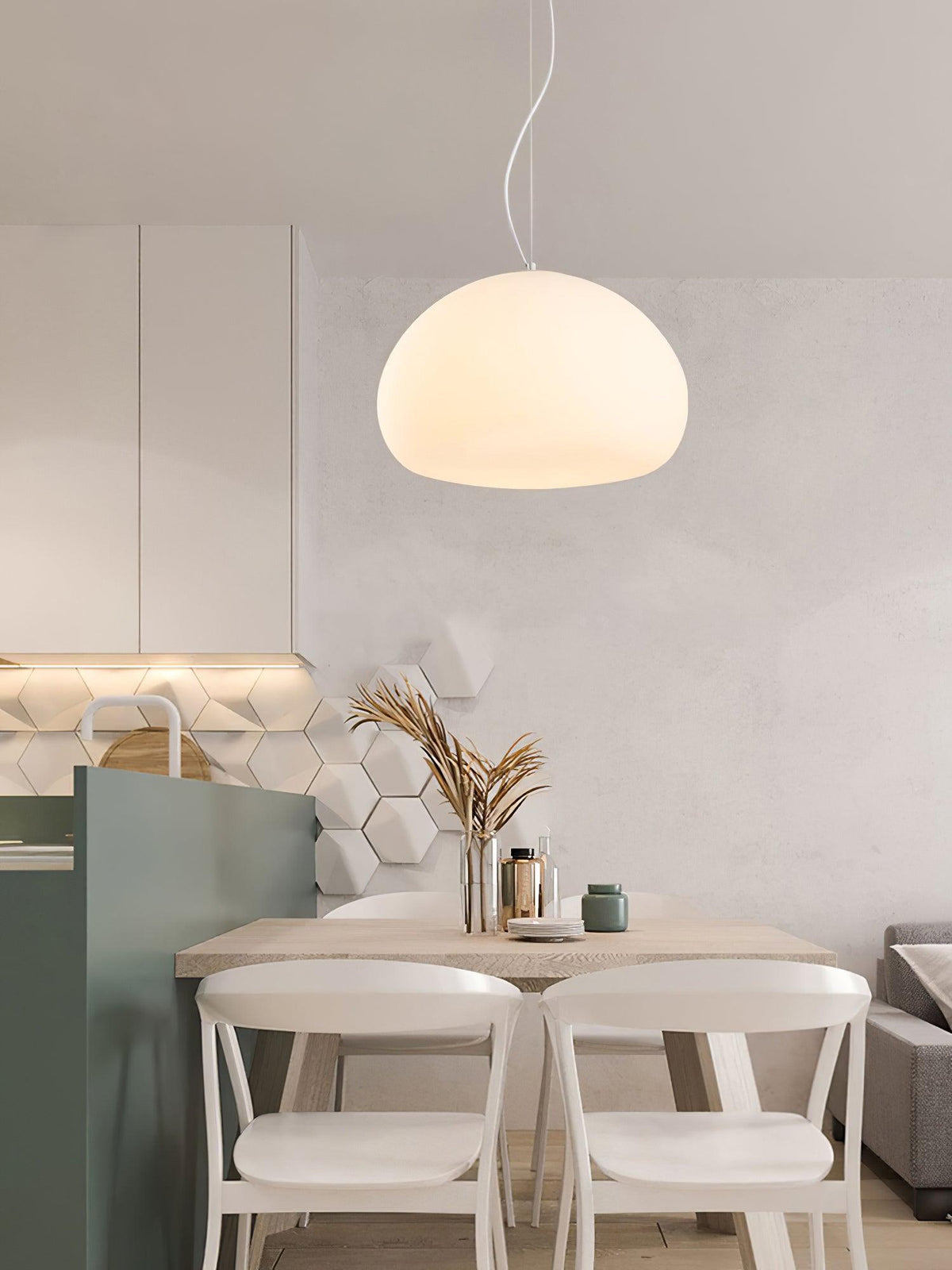 Zerina hanglamp met glazen kap