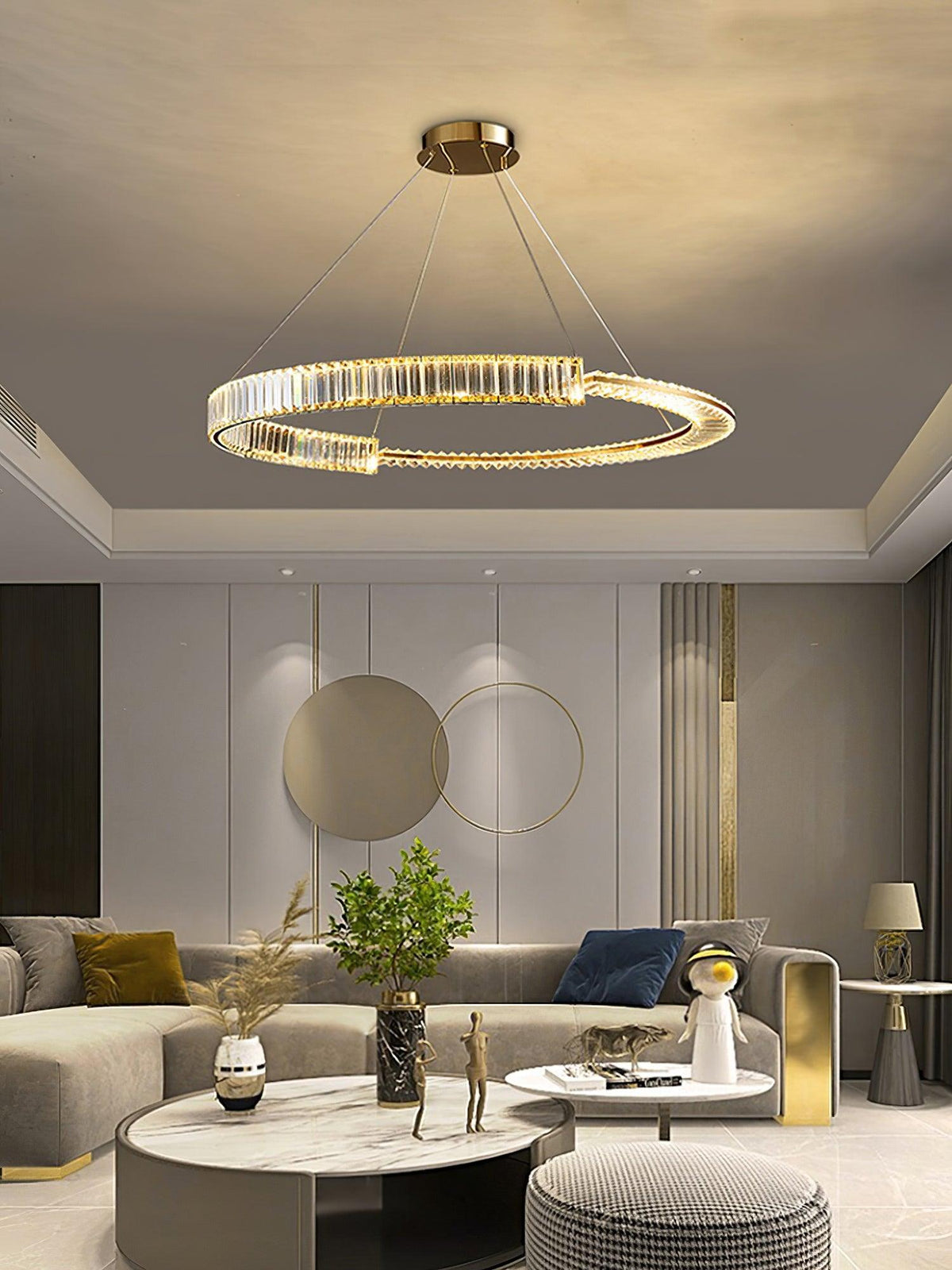 Cyrerira kroonluchter Stella LED kristalring