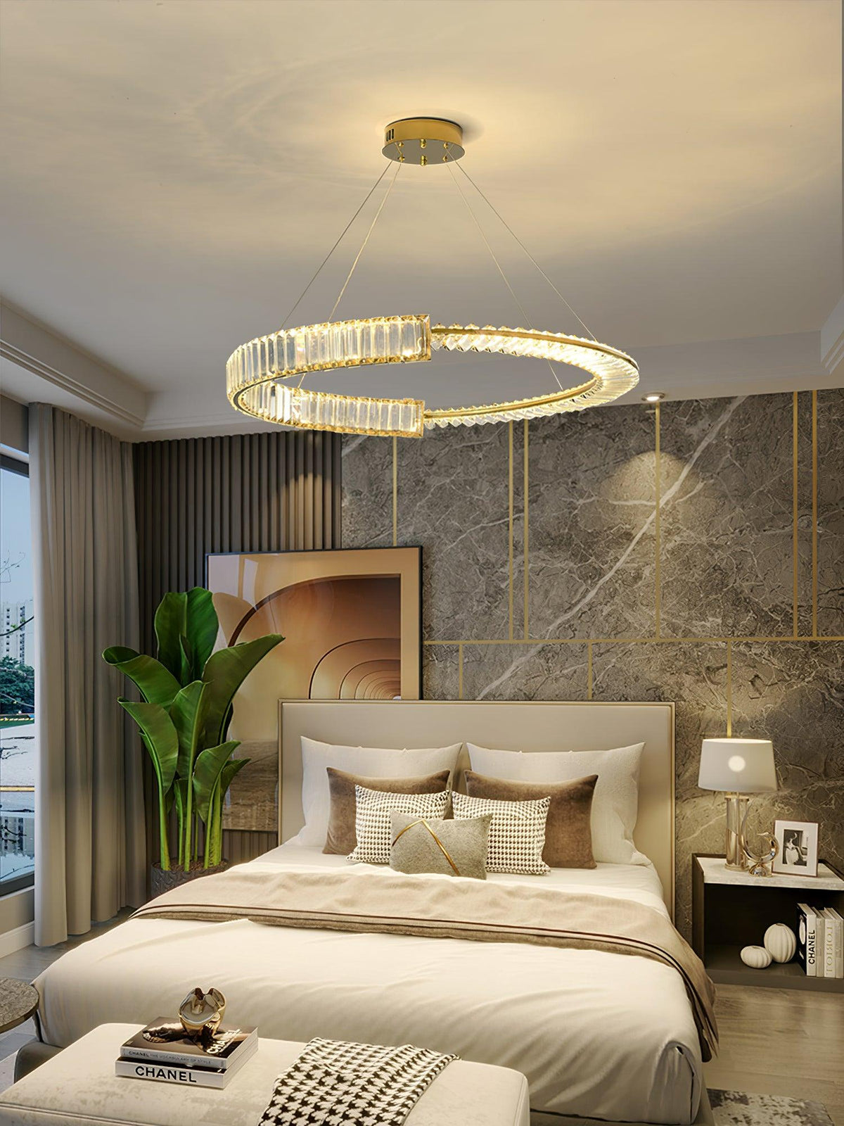 Cyrerira kroonluchter Stella LED kristalring