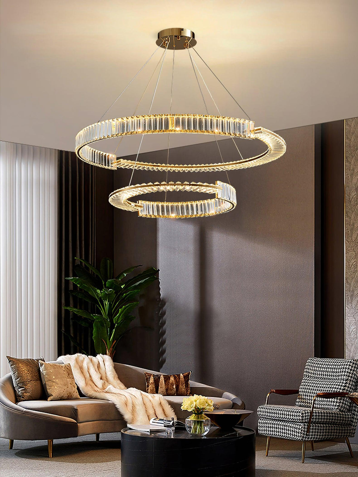 Cyrerira kroonluchter Stella LED kristalring