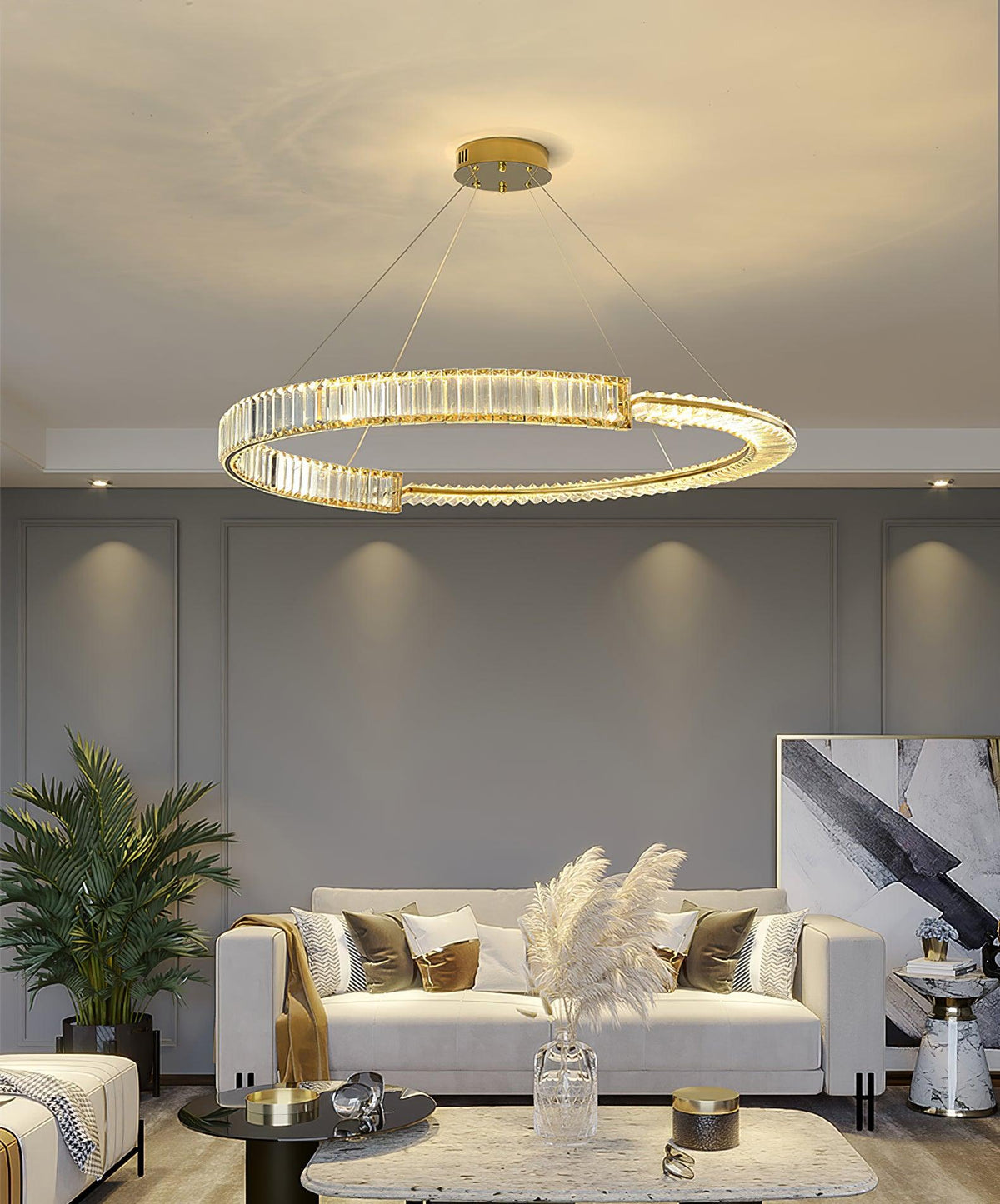 Cyrerira kroonluchter Stella LED kristalring