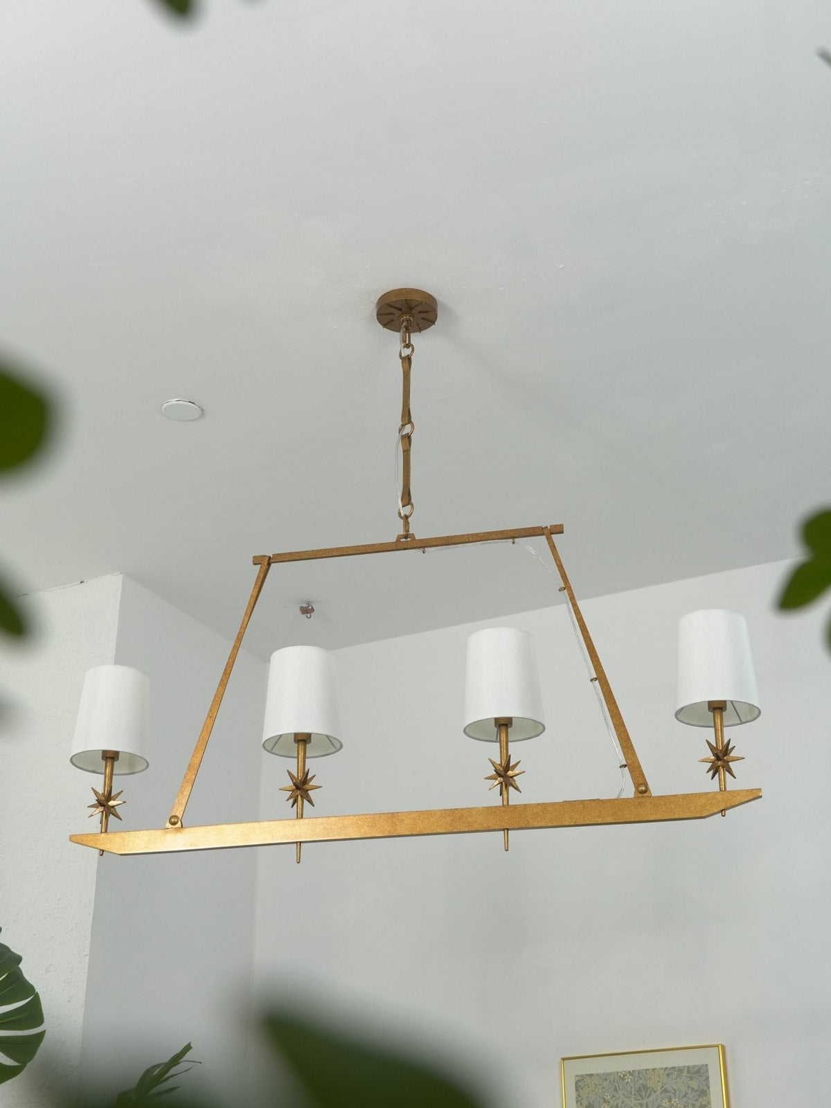 Lynve elegante kroonluchter met messing frame en steraccenten
