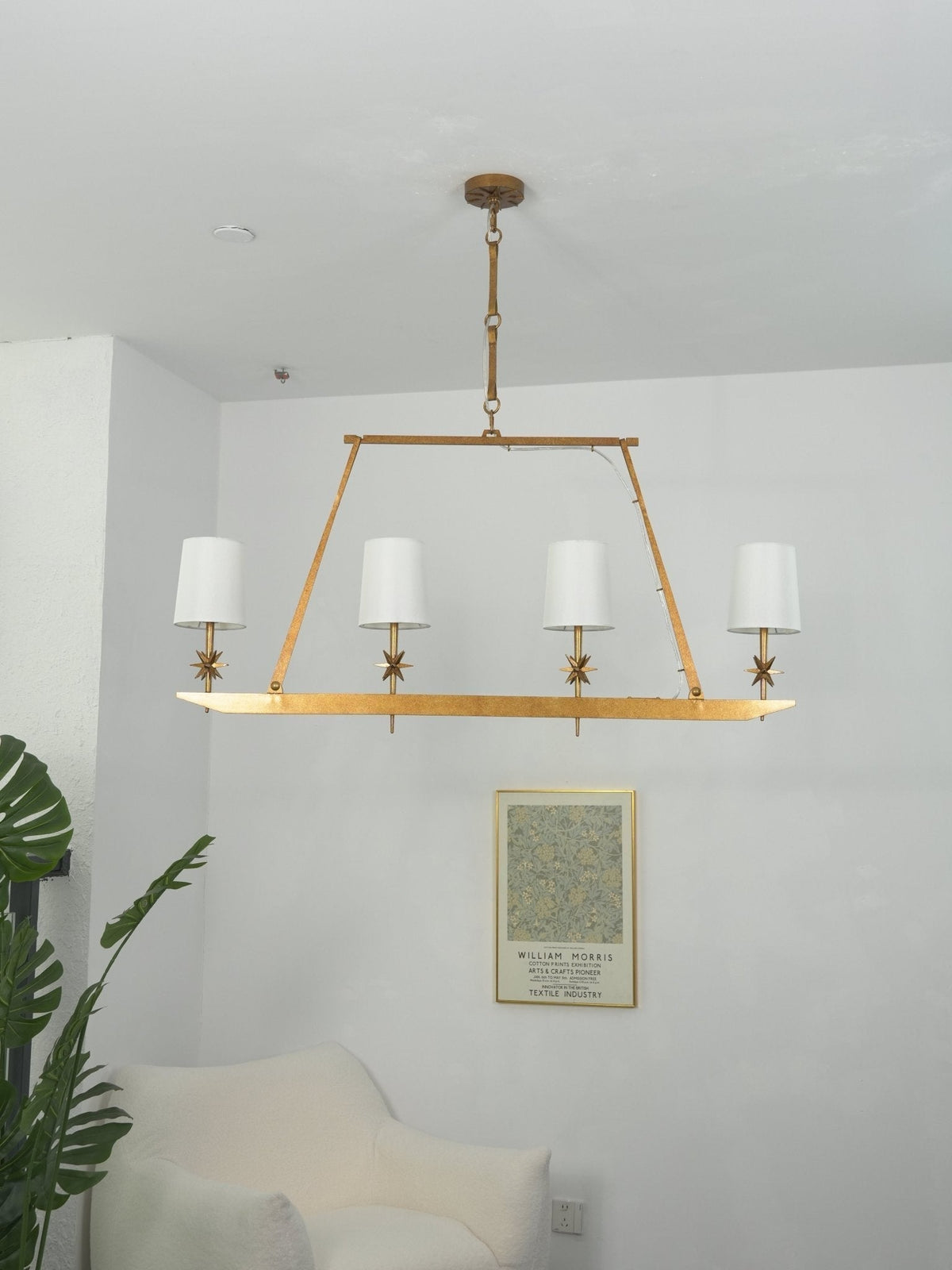 Lynve elegante kroonluchter met messing frame en steraccenten