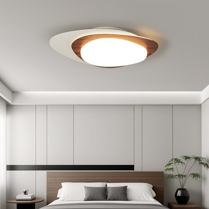 Fuji plafondlamp walnoot ovaal organische LED
