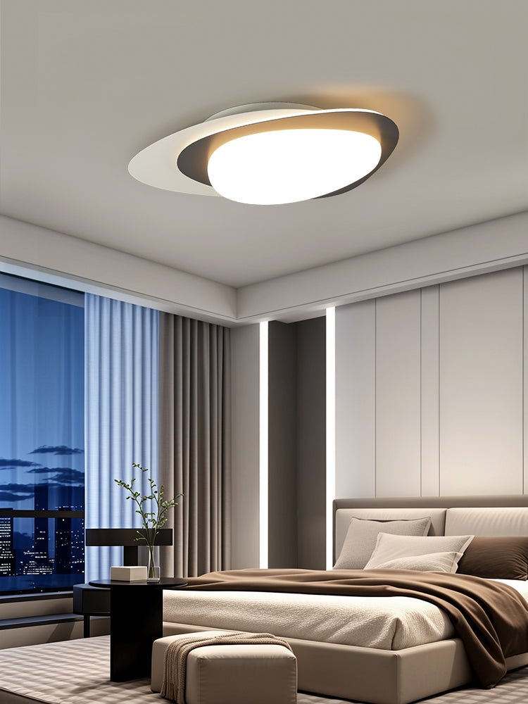 Fuji plafondlamp walnoot ovaal organische LED