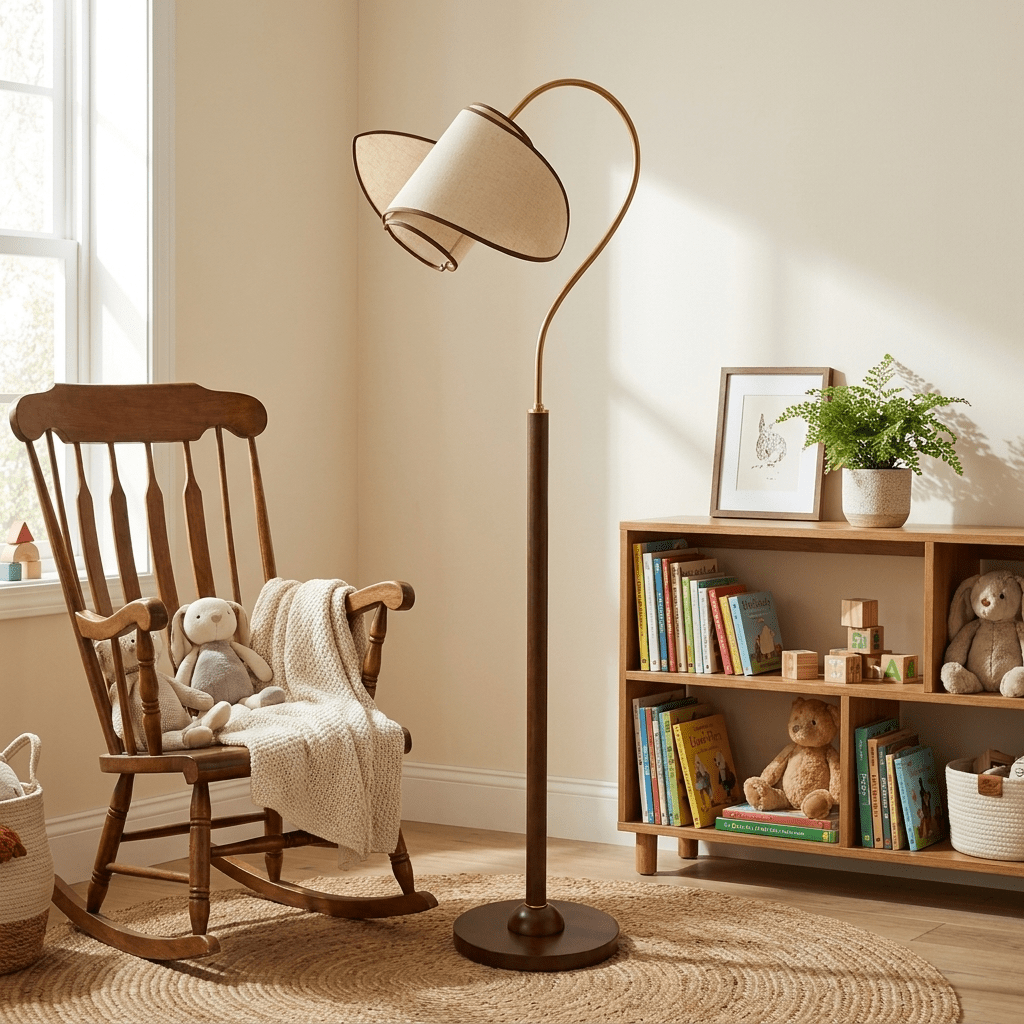Corvienne gebogen nek vloerlamp
