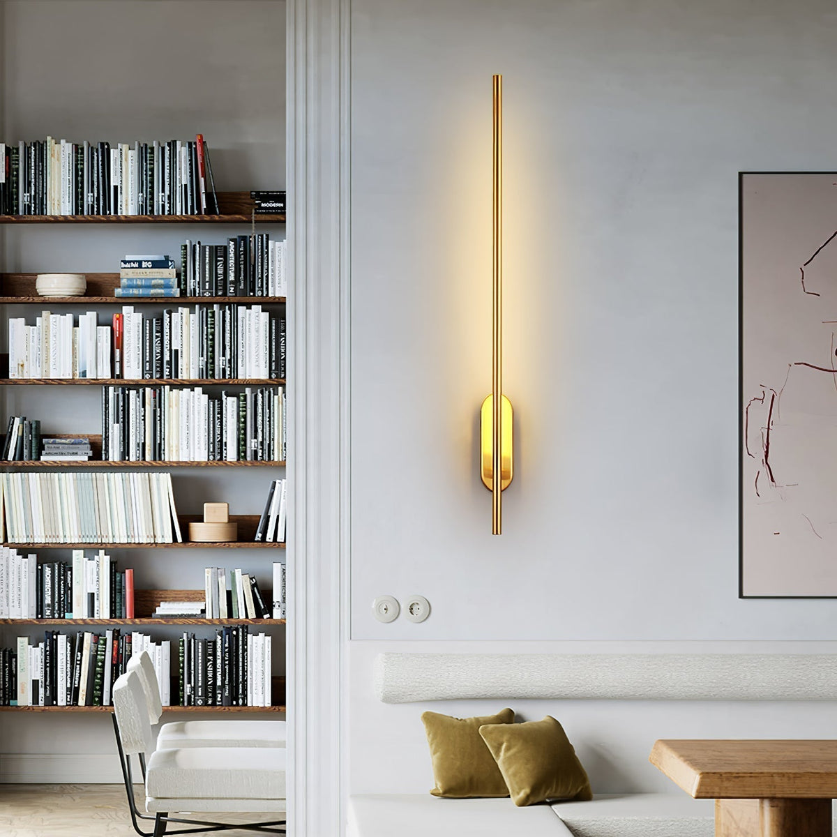 Marissa staafvormige messing wandlamp