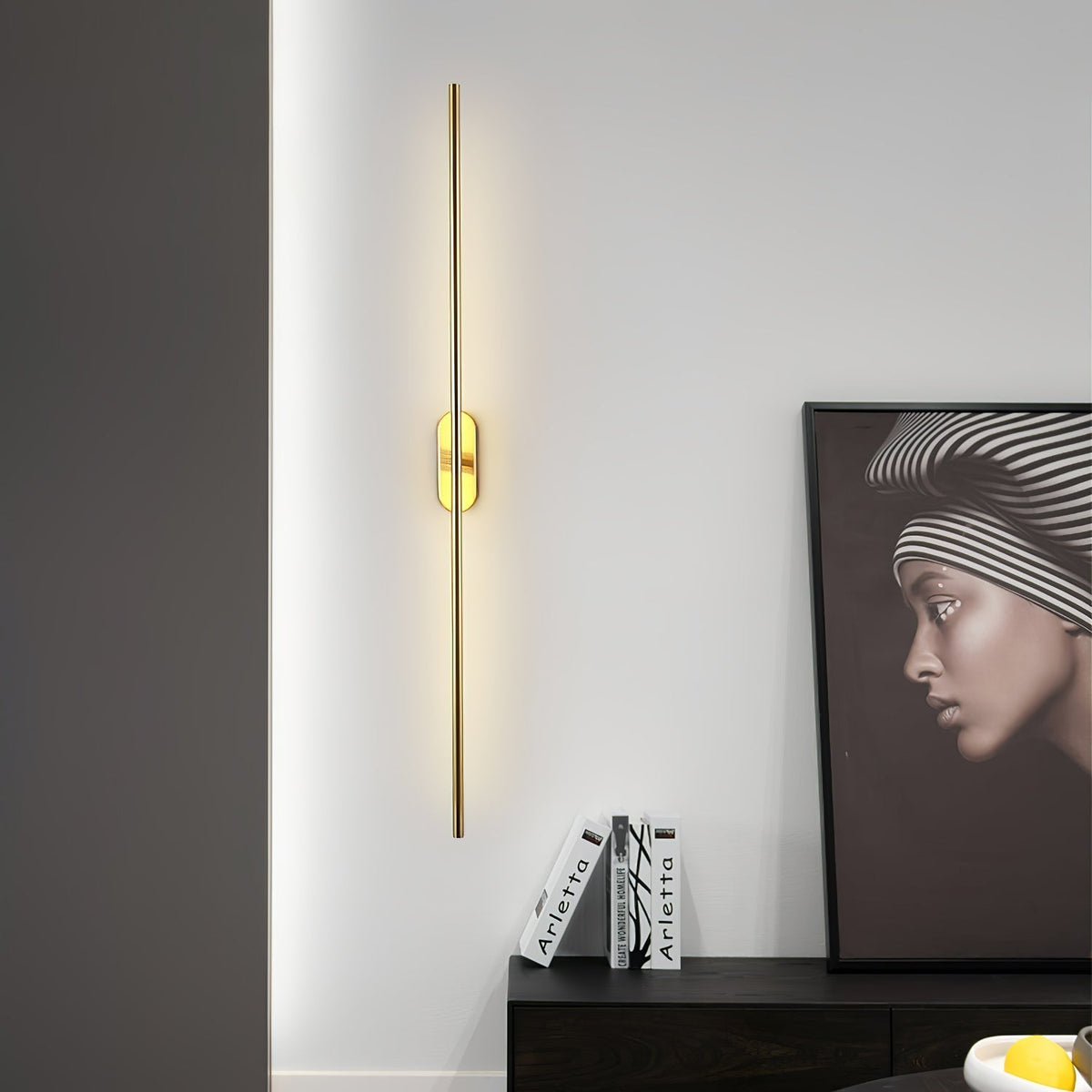 Marissa staafvormige messing wandlamp