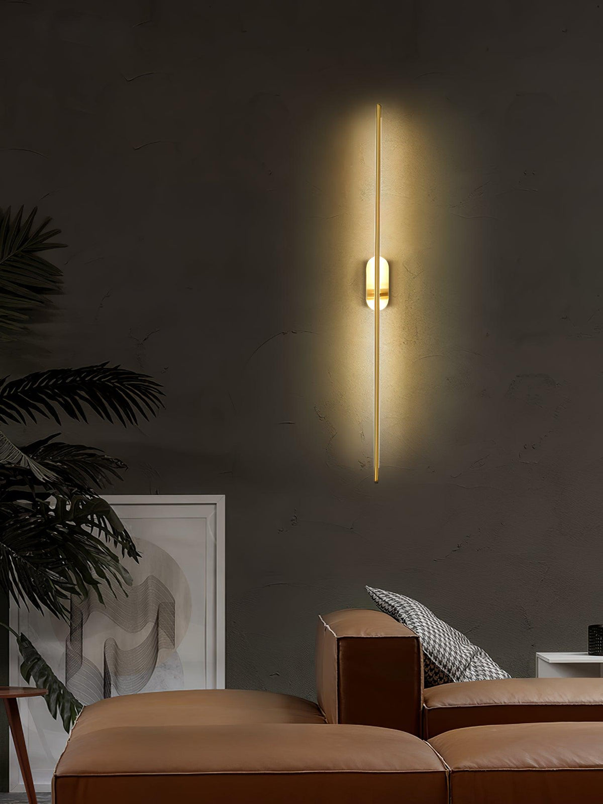 Marissa staafvormige messing wandlamp