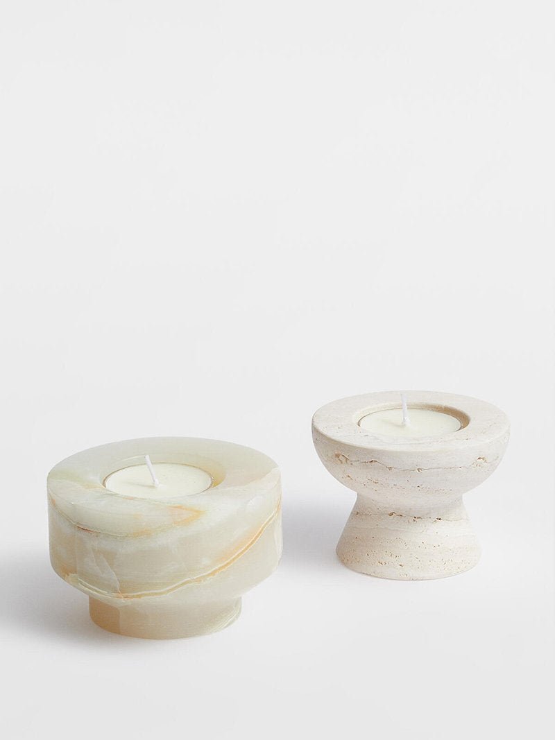 Nerinise Stone Halo Kaarsenhouder Set