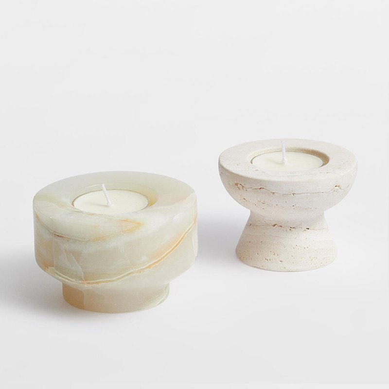 Nerinise Stone Halo Kaarsenhouder Set