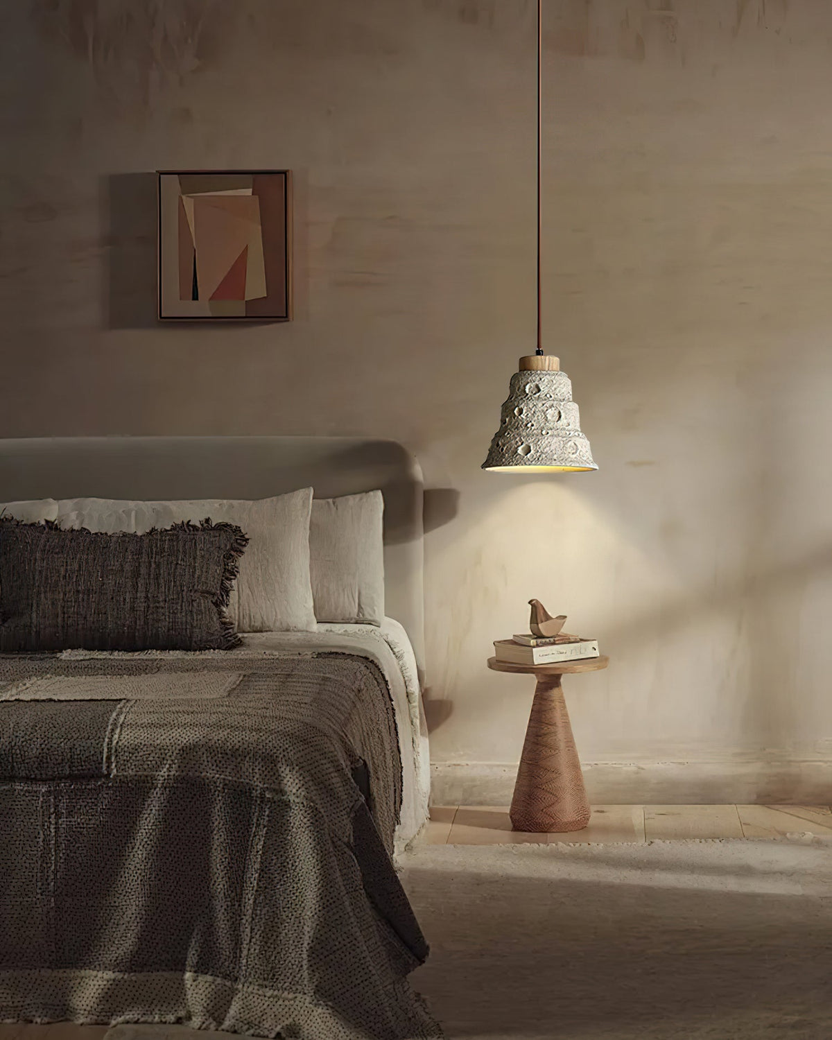 Ilphaeth Noordse kunst hanglamp van steen en hout