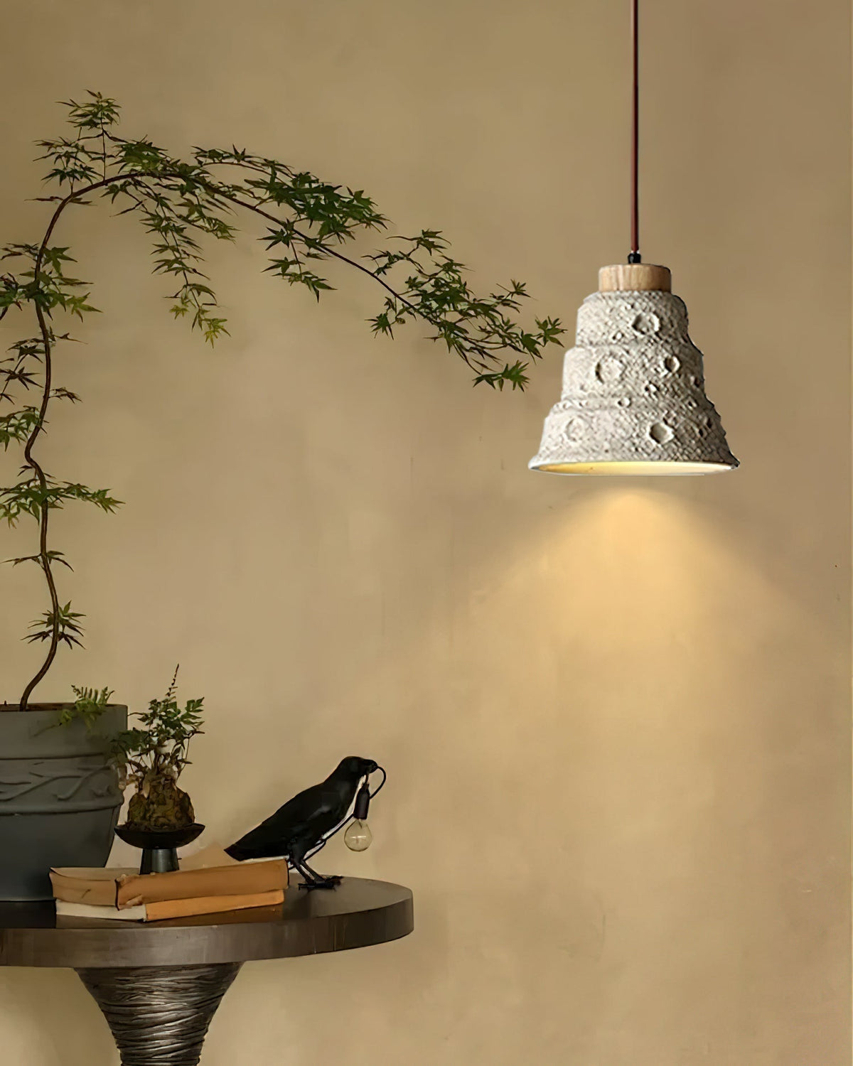 Ilphaeth Noordse kunst hanglamp van steen en hout