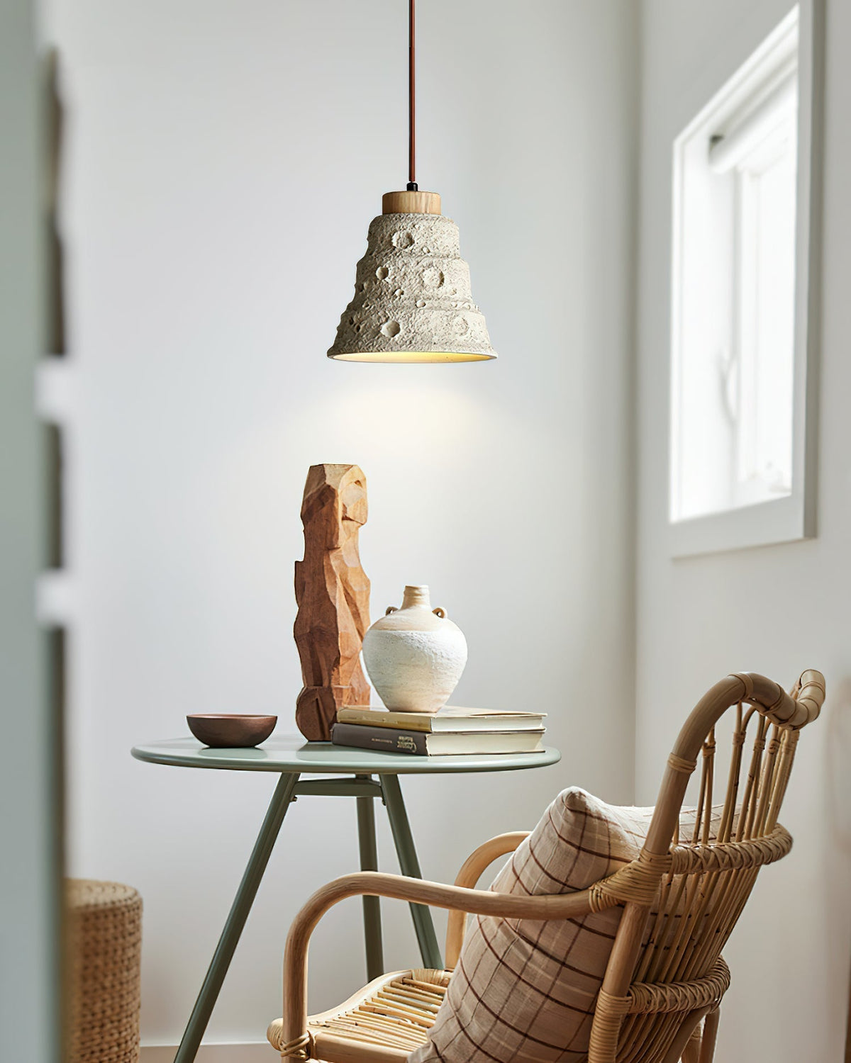 Ilphaeth Noordse kunst hanglamp van steen en hout