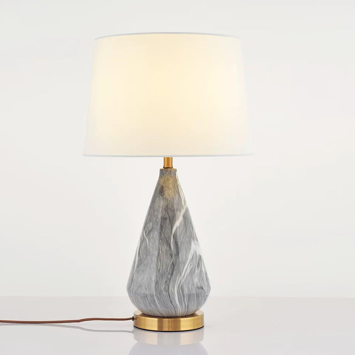 Elysian tafellamp in wit en zwart marmer