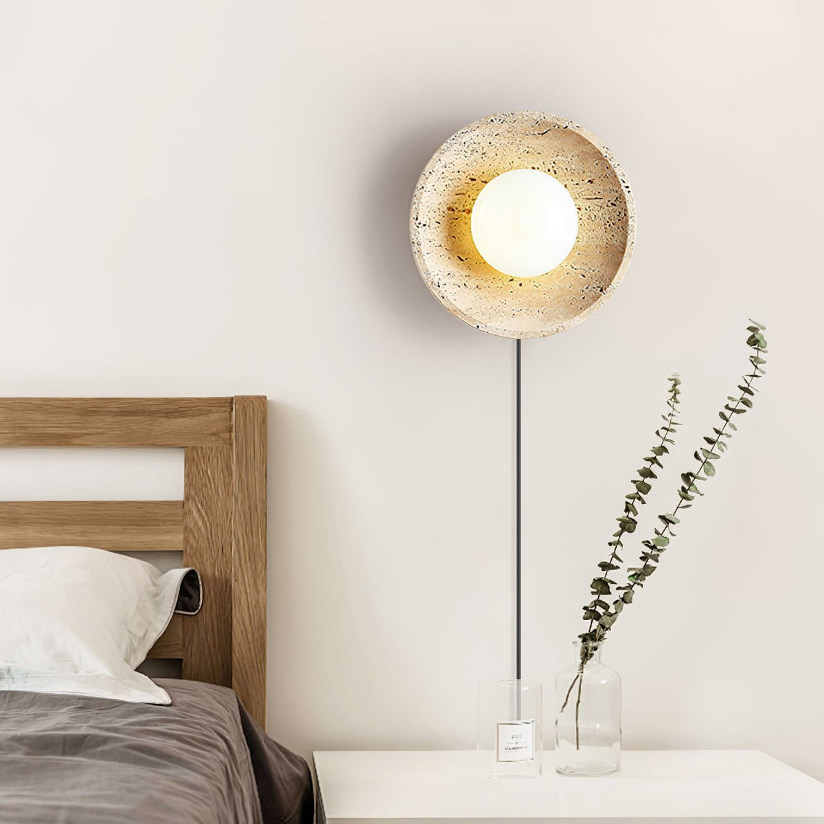 Hylso Ringkap travertin wandlamp