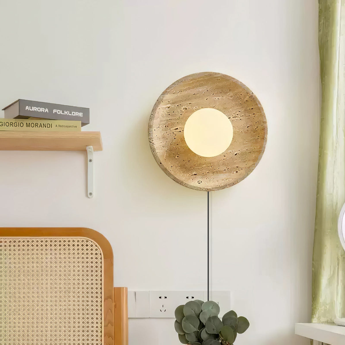 Hylso Ringkap travertin wandlamp