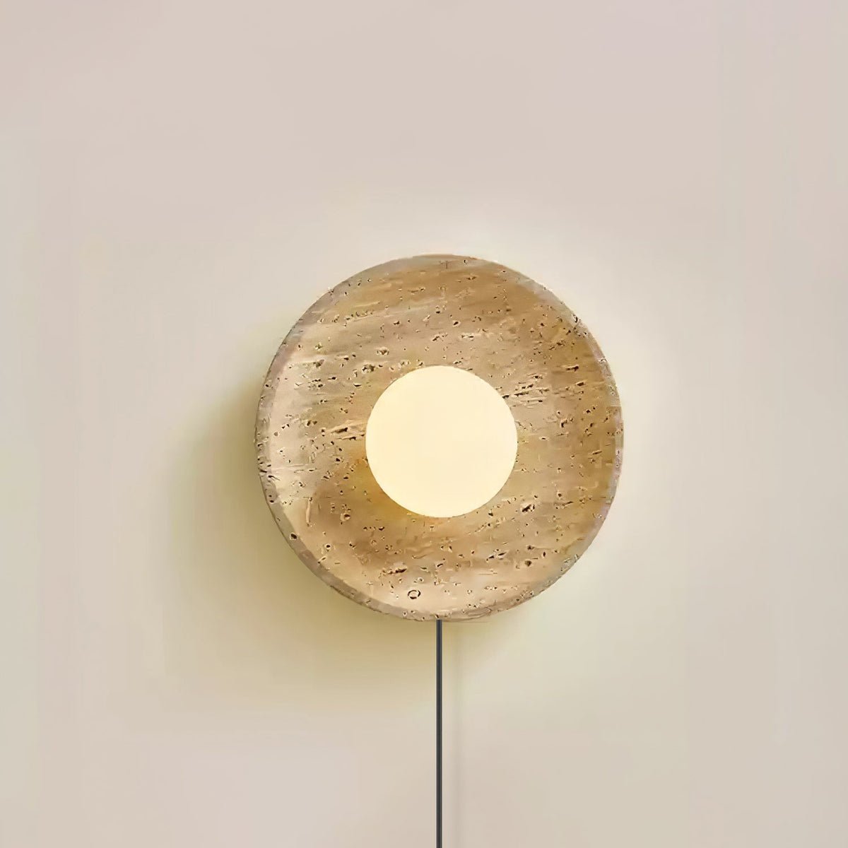 Hylso Ringkap travertin wandlamp