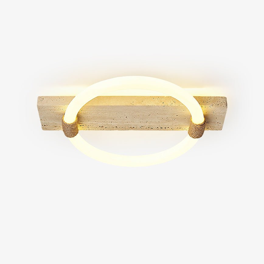 Elmaryra Ringed travertin wandlamp / plafondlamp