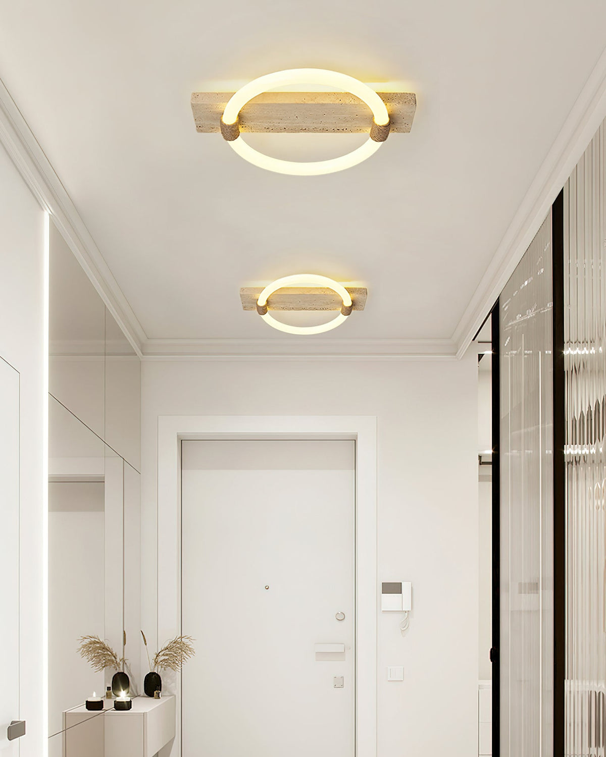 Elmaryra Ringed travertin wandlamp / plafondlamp