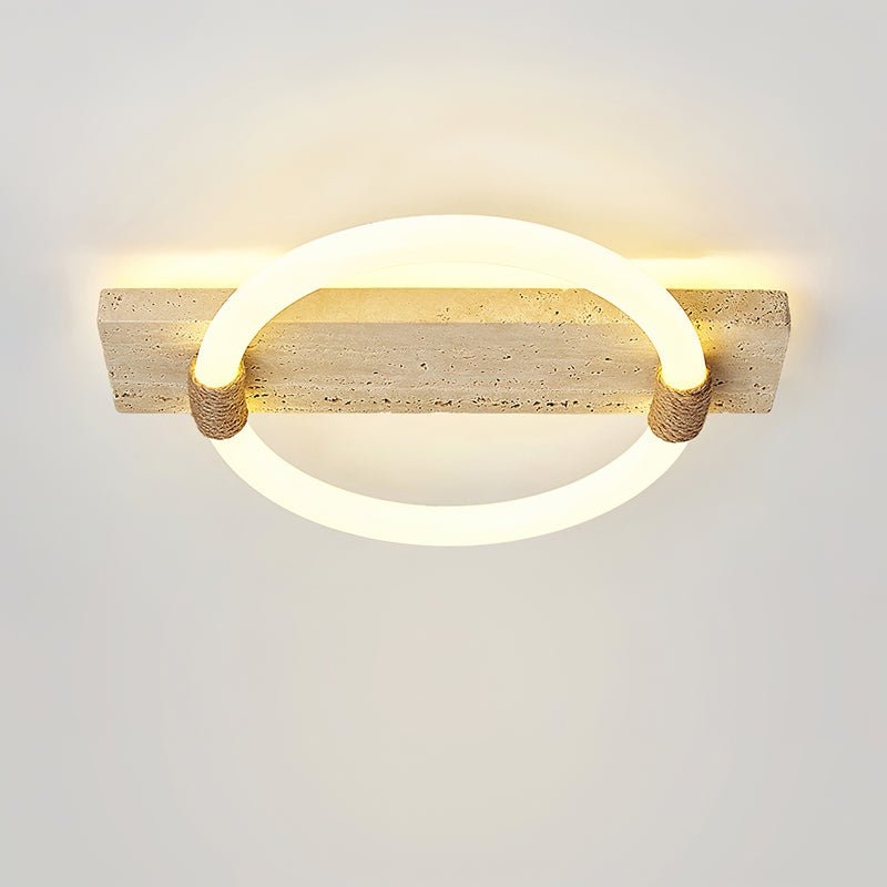 Elmaryra Ringed travertin wandlamp / plafondlamp